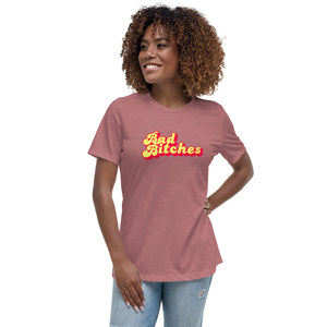 Bad Bitches - Yellow on Pink Type - Women's Relaxed Tee