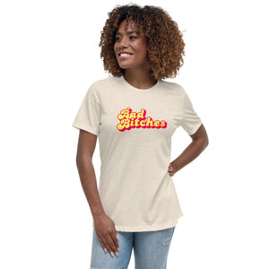 Bad Bitches - Yellow on Pink Type - Women's Relaxed Tee
